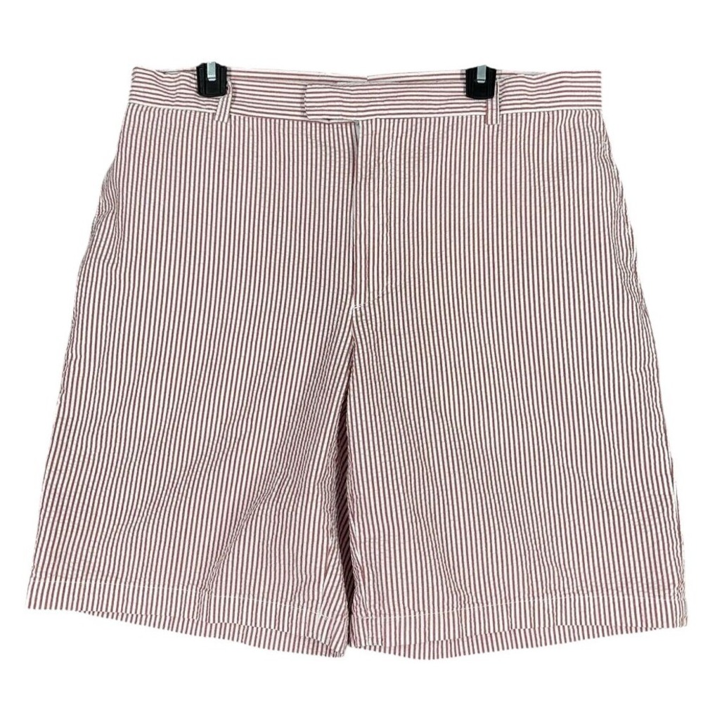 Greg Norman Seersucker Golf Shorts MENS‎ 36 RED CHINO GOLFING CLUB RESORT COTTON
